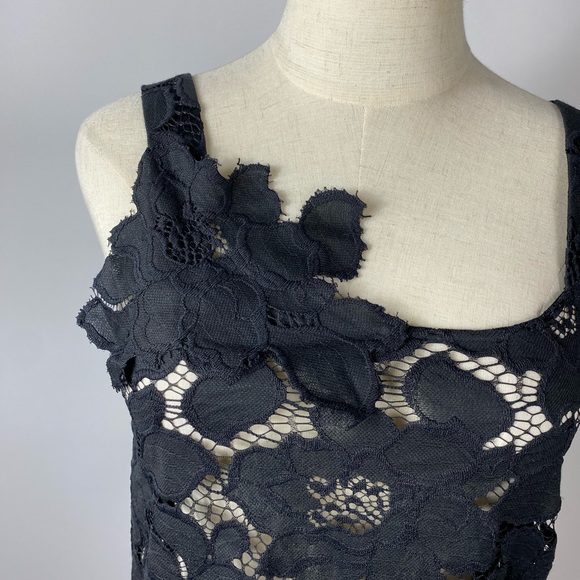 GENUINE PEOPLE Lace Appliqué Floral Tank Black M - Picture 3 of 7